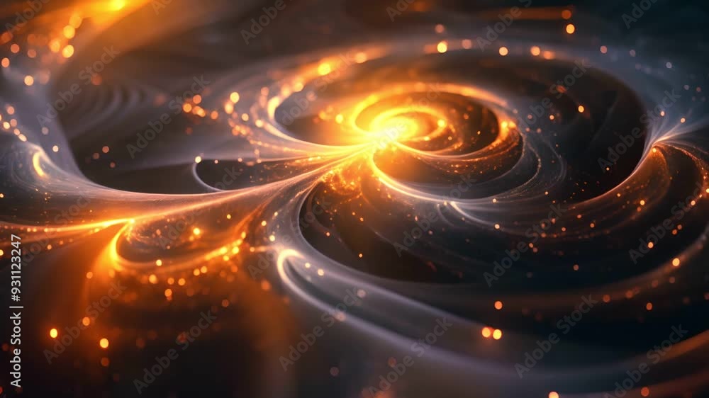 Abstract cosmic swirl with vibrant lights, portraying an artistic representation of a galaxy with glowing Abstract cosmic swirl with vibrant lights, portraying an artistic representation of a galaxy with glowing