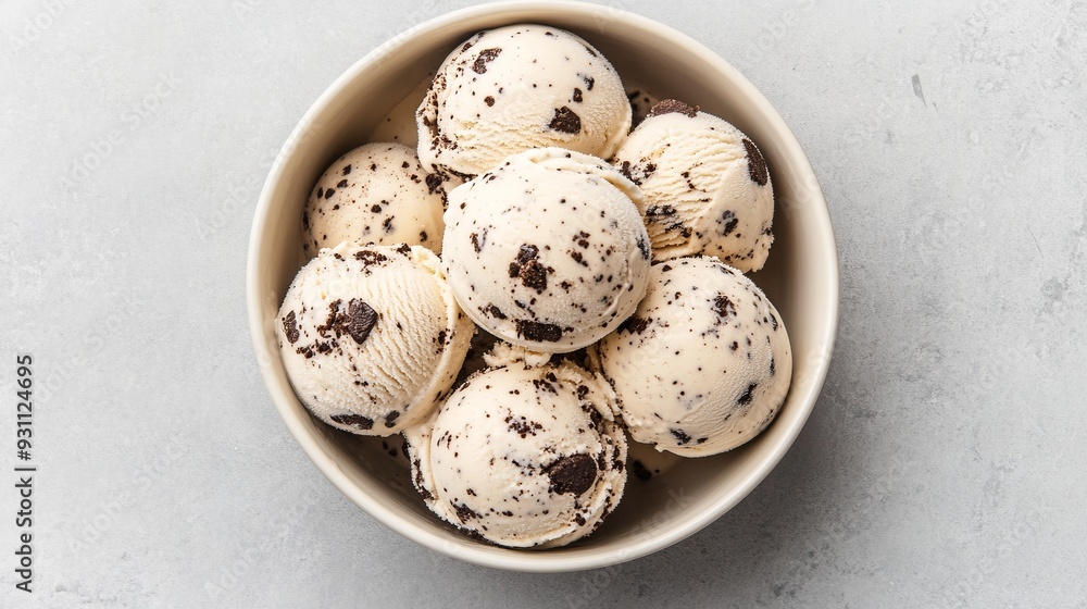 Decadent Delight: Artistic Composition of Cookies and Cream Ice Cream Scoops in a Bowl Decadent Delight: Artistic Composition of Cookies and Cream Ice Cream Scoops in a Bowl