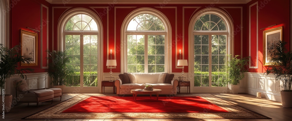 Elegant Victorian Interior, Modern Updates, Refined Charm, 3D Render Elegant Victorian Interior, Modern Updates, Refined Charm, 3D Render