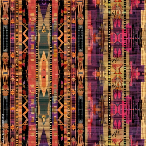 Textile repeat pattern of tribal seamless pattern silk texture