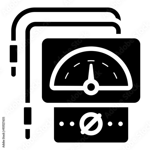 ammeter device glyph icon