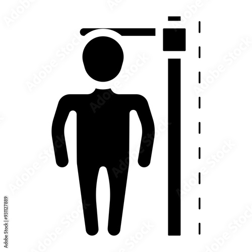 stadiometer for measuring human height glyph icon