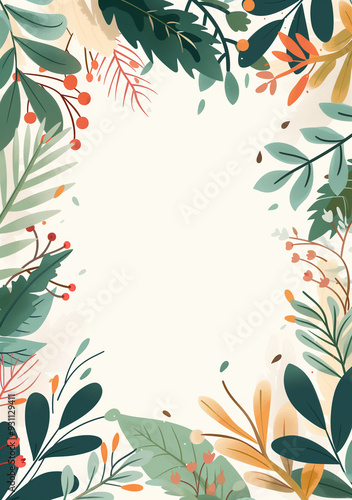 Seasonal Botanical Frame - Summer and Autumn Design Template