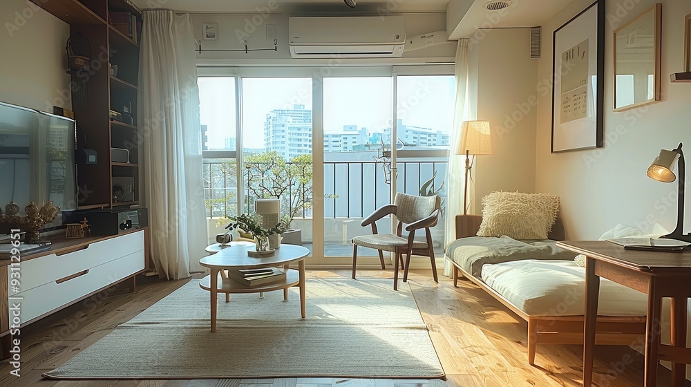 Fototapeta premium Korean living room. Generative AI.