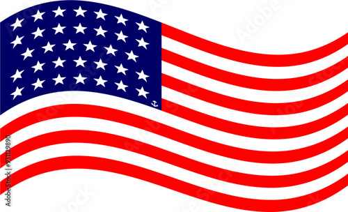 Waving official USA flag 1861-1864. Vector illustration
