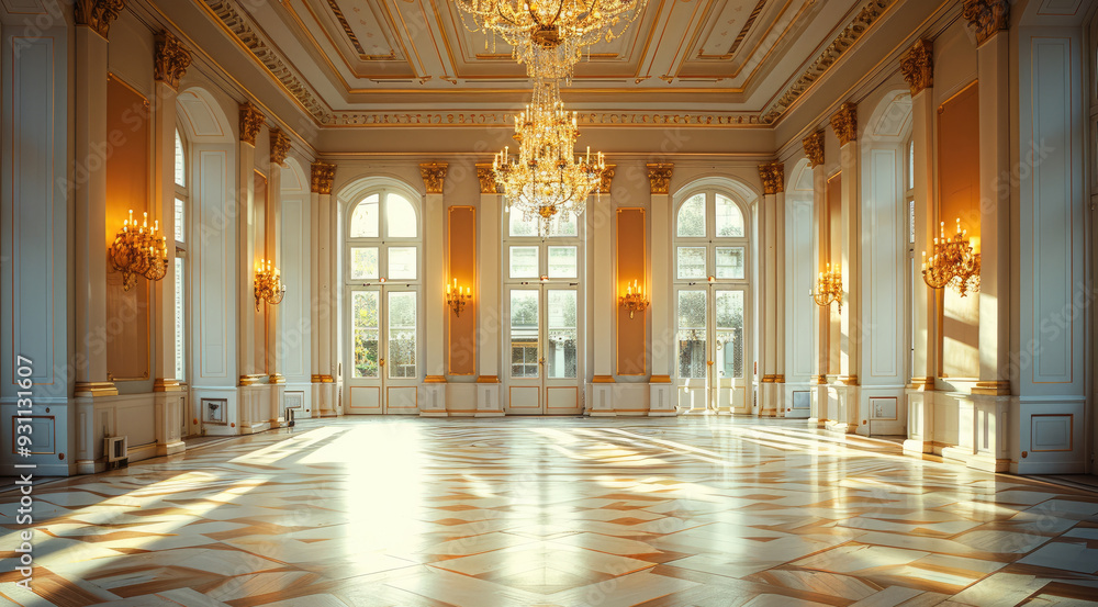 Fototapeta premium A ballroom, luxury, bright. Generative AI.
