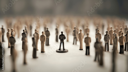 Wallpaper Mural generated illustration of  leader stands out among a group of silhouetted businessmen Torontodigital.ca