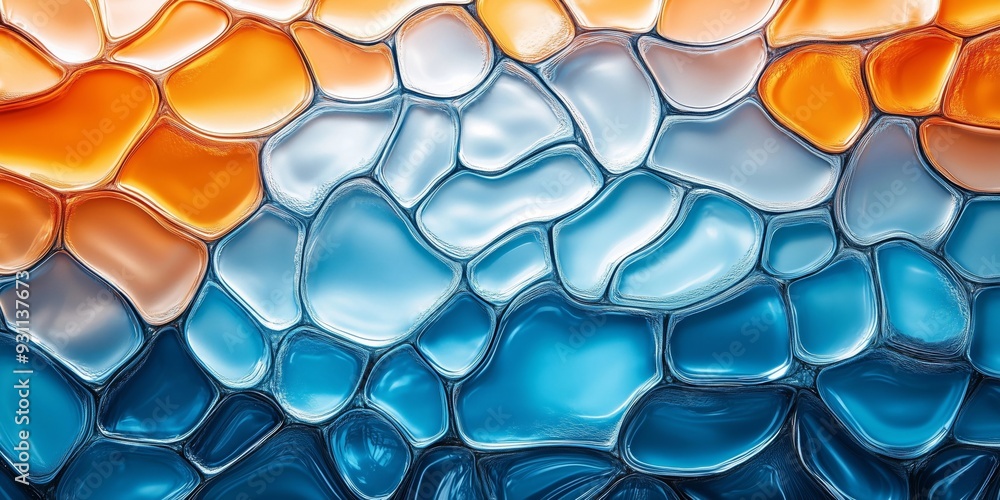 Obraz premium Vibrant Graffiti Reflection in Tangerine and Sky Blue, generative ai