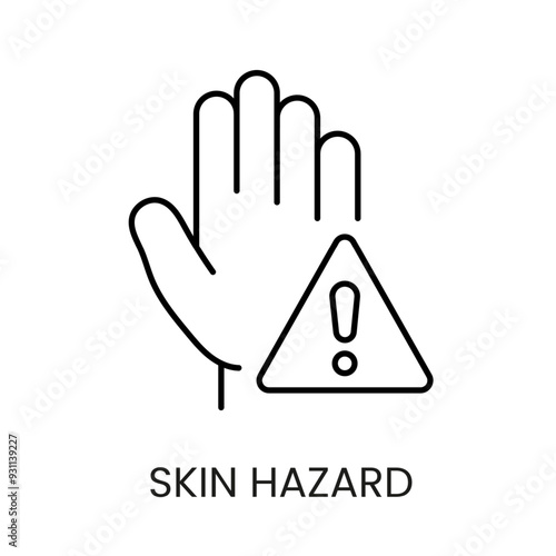 Skin hazard line icon vector with editable stroke