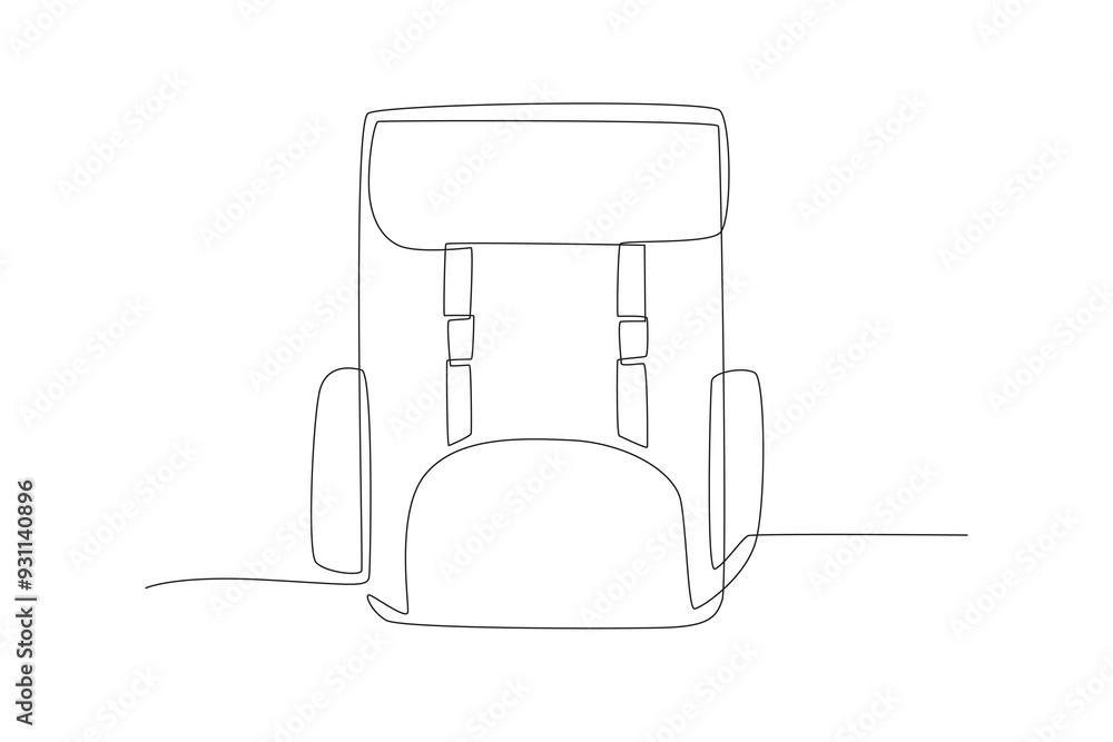 Backpacks concept one-line drawing Backpacks concept one-line drawing
