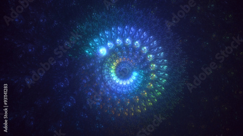 3D manual rendering abstract round light background. Its not AI Generatd illustration.
