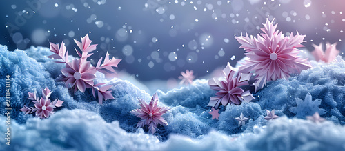 Enchanting Snowflake Dance A Whimsical Winter Wonderland in Soft Pastel Hues