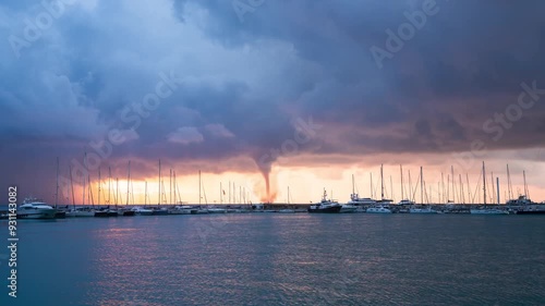 Water spout tornado off Zakynthos in Greece