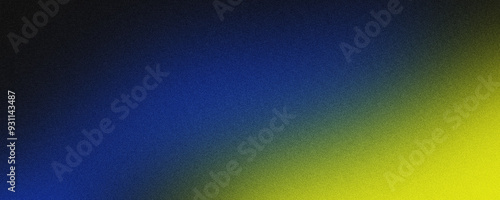 Vivid blue and yellow gradient background with a grainy noise texture