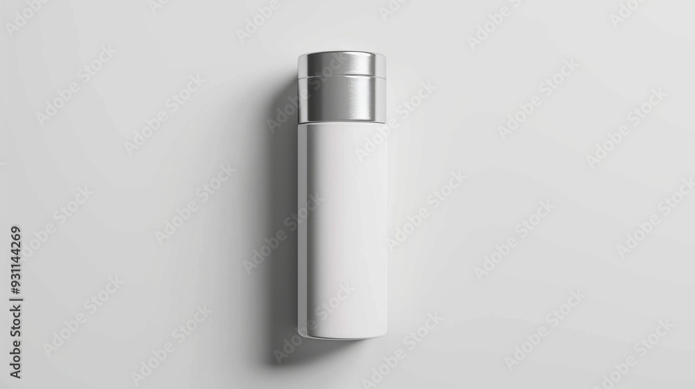 Photo of empty roll-on deodorant product packaging isolated on white background. Mockup of glass and metal deodorant. Photo of empty roll-on deodorant product packaging isolated on white background. Mockup of glass and metal deodorant.