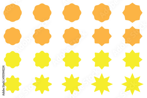 star icon set. Different shape of star icon set.
