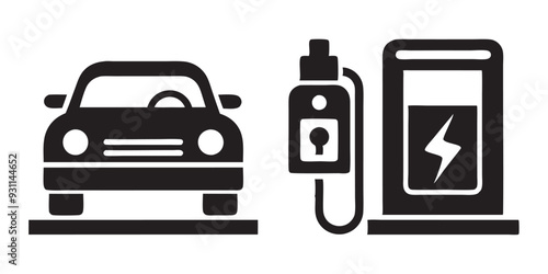 Electric Vehicle Charger Station Icon