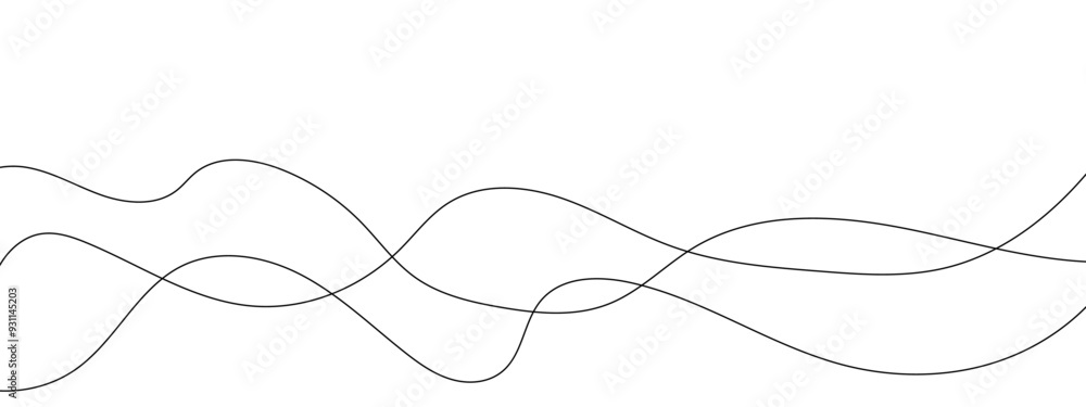 Thin wavy curve line vector background. Curve wave seamless pattern background. Black and grey wave curve lines motion vector background. Thin wavy curve line vector background. Curve wave seamless pattern background. Black and grey wave curve lines motion vector background.
