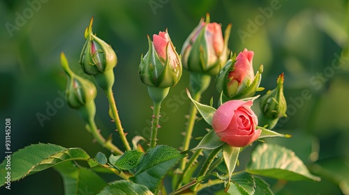 Wallpaper Mural Close Up of Pink Rose Buds Torontodigital.ca