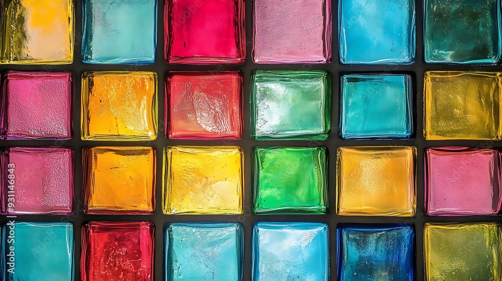 Colorful Glass Blocks, Abstract Background Colorful Glass Blocks, Abstract Background