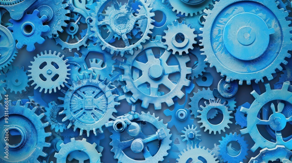 Abstract Gear Pattern in Blue Abstract Gear Pattern in Blue