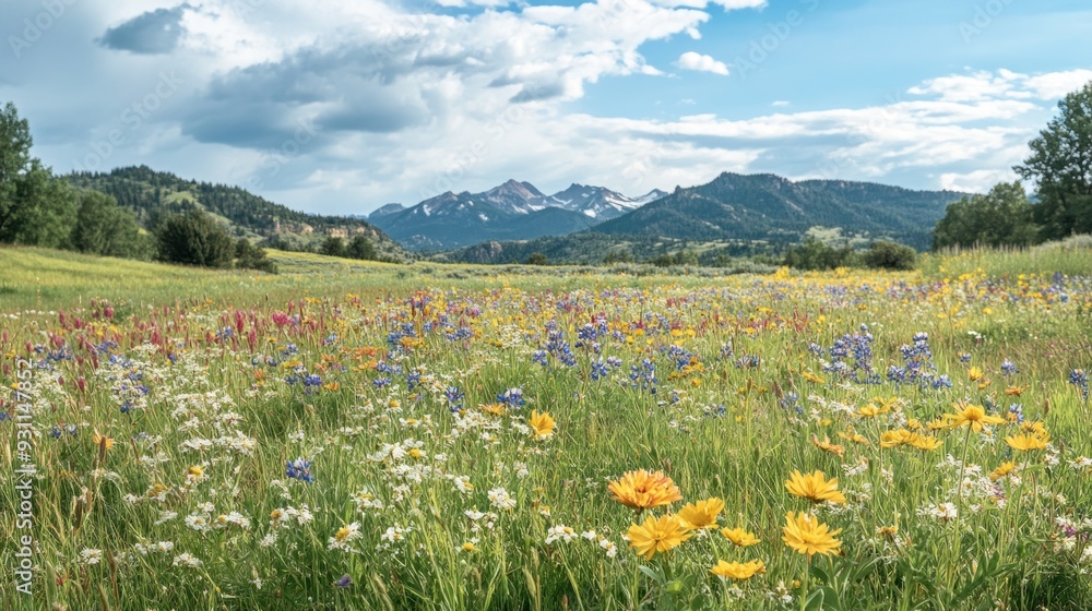 Wildflowers Bloom in the Mountain Valley Wildflowers Bloom in the Mountain Valley