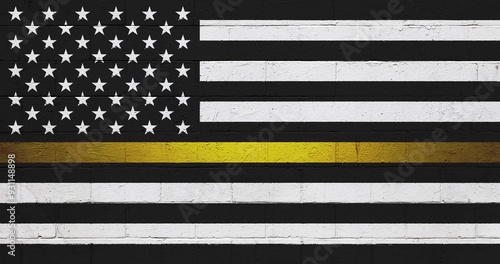 American dispatchers support flag painted on a wall