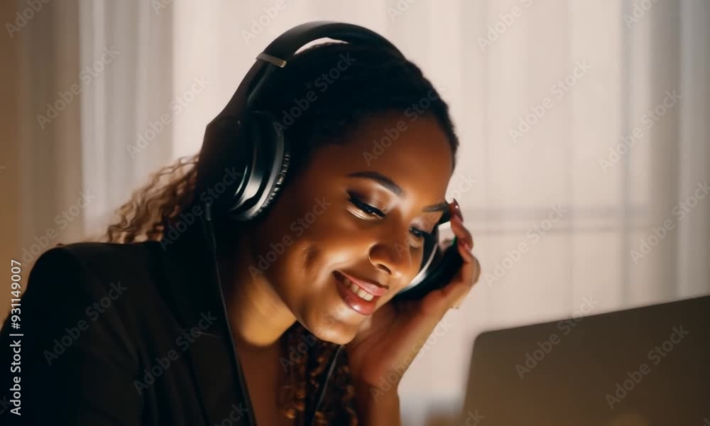 Woman Recording a Podcast in a Bright Studio Woman Recording a Podcast in a Bright Studio