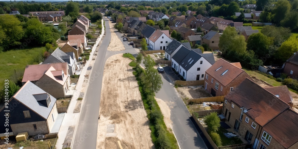 Fototapeta premium A new housing development is being built on greenbelt land