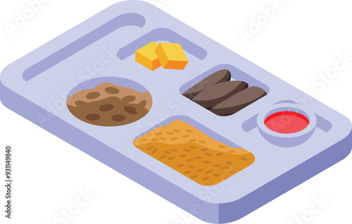 School lunch tray with various compartments containing different food items, representing a nutritious meal for students