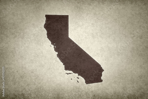 Map of California on a paper