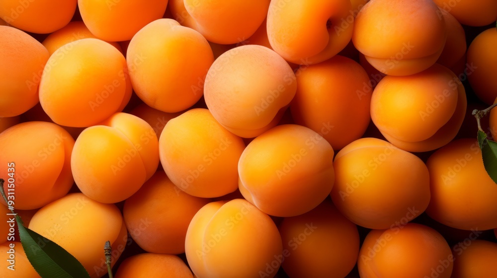 fresh ripe apricots as background, top view. ai generated art image fresh ripe apricots as background, top view. ai generated art image