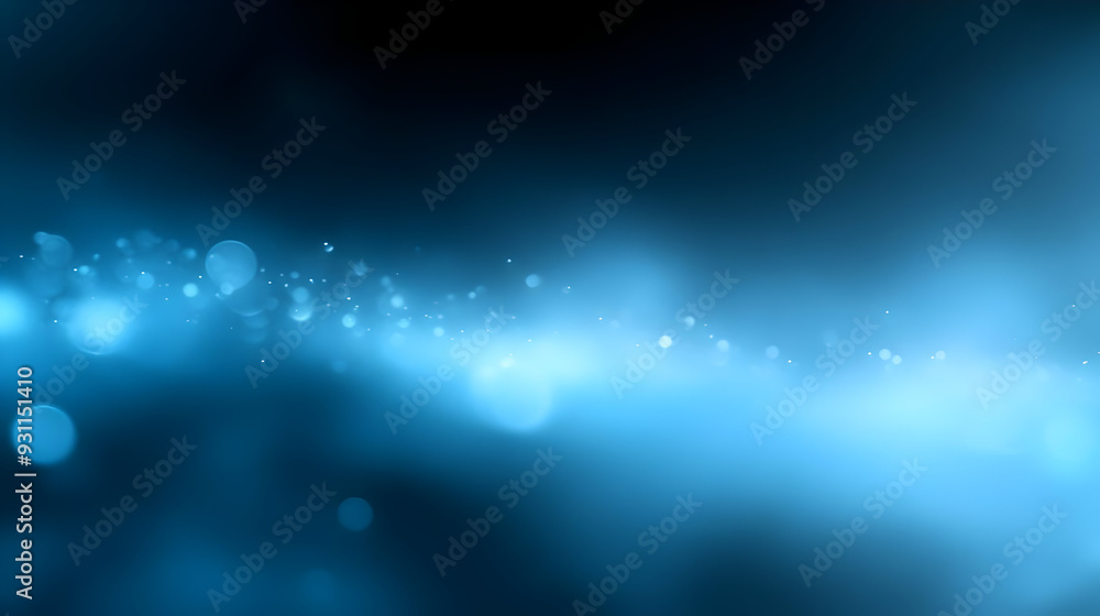 A serene blue abstract background with glowing particles. A serene blue abstract background with glowing particles.