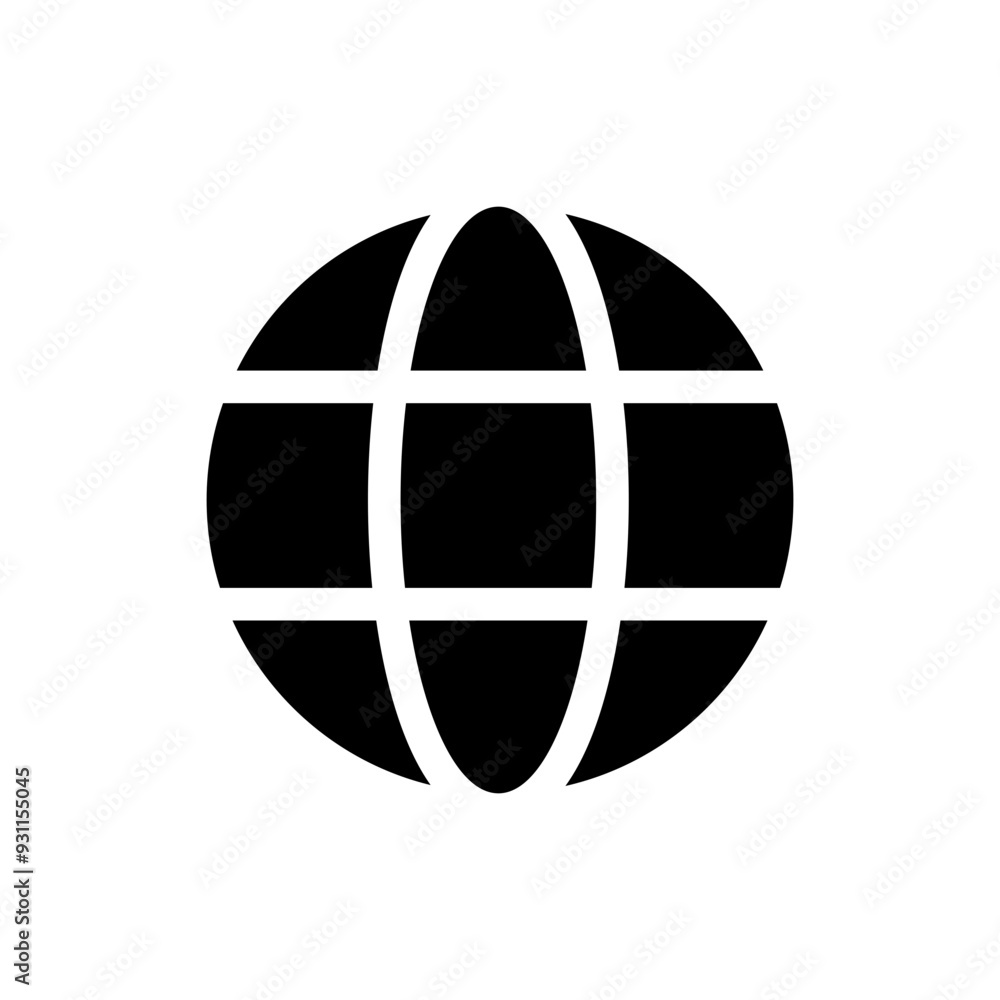 Earth globe with lines flat vector icon Earth globe with lines flat vector icon