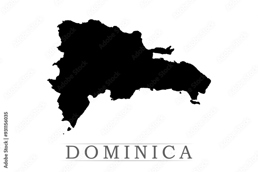 DOMINICA map on white background vector. Administrative regions of DOMINICA DOMINICA map on white background vector. Administrative regions of DOMINICA