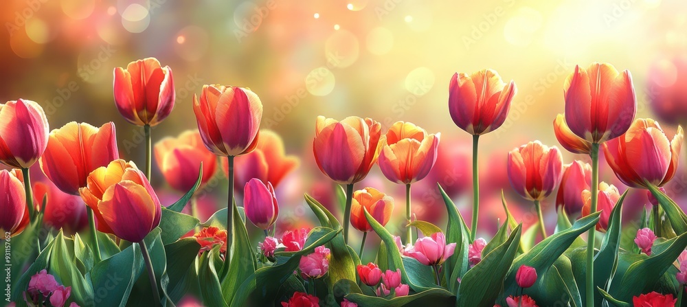Vibrant Spring Flowers with Blurred Background Vibrant Spring Flowers with Blurred Background