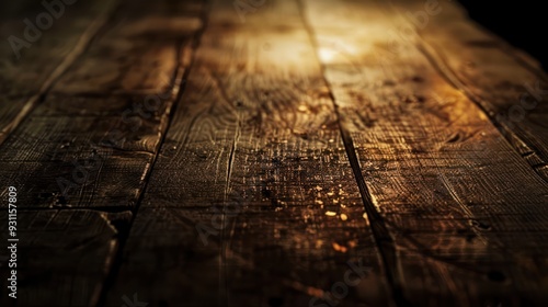 Rustic Wooden Surface with Warm Light