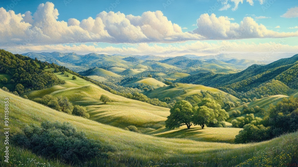 Rolling Green Hills Under a Cloudy Sky Rolling Green Hills Under a Cloudy Sky