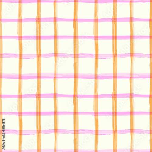 Pink and Orange Plaid Seamless