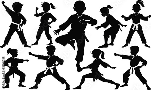Silhouettes of Karate collection of martial arts silhouettes martial arts Illustrator Artwork