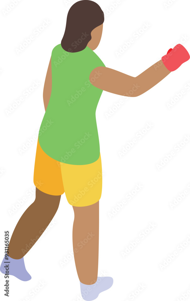 Young woman boxer wearing boxing gloves is training boxing Young woman boxer wearing boxing gloves is training boxing