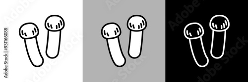 シンプルな線画の松茸のベクターアイコン