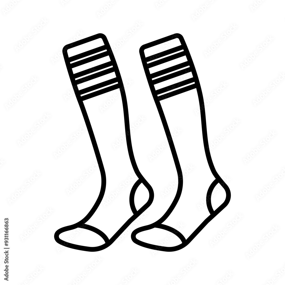 Sports socks line icon editable stroke vector object Sports socks line icon editable stroke vector object