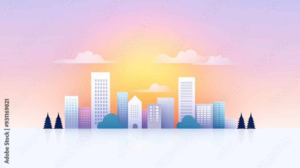 Fototapeta premium Urban Oasis at Sunset Captivates