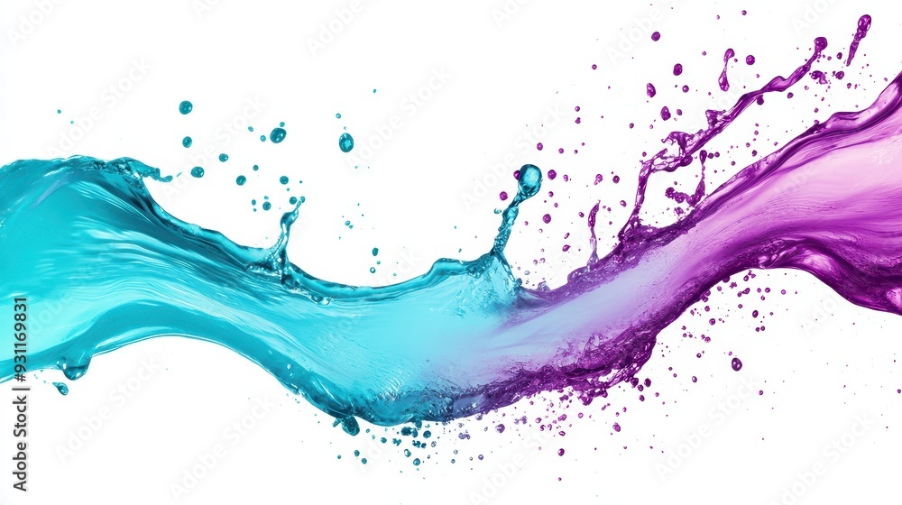 A dynamic splash of blue and purple water creating an artistic visual effect. A dynamic splash of blue and purple water creating an artistic visual effect.