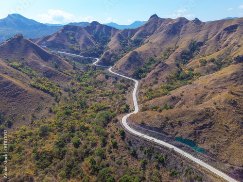 Aerial view of Golo Mori in Komodo National Park, West Manggarai Regency, Flores, East Nusa Tenggara, Indonesia