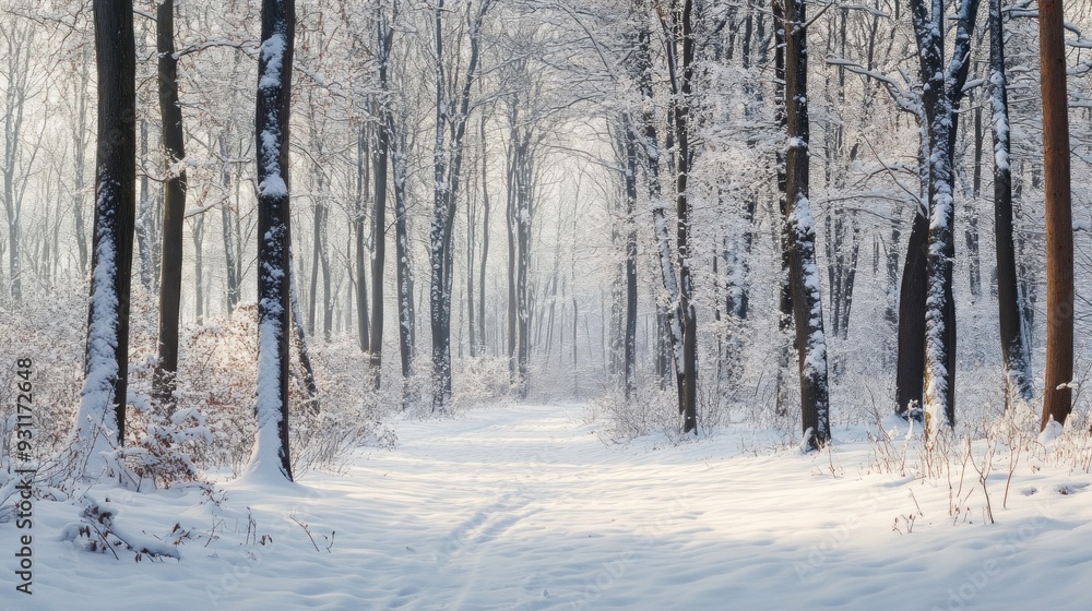 Fototapeta premium Snowy Forest Path
