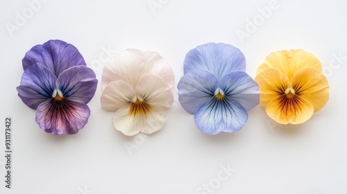 Four Pansies in a Row, a Color Gradient