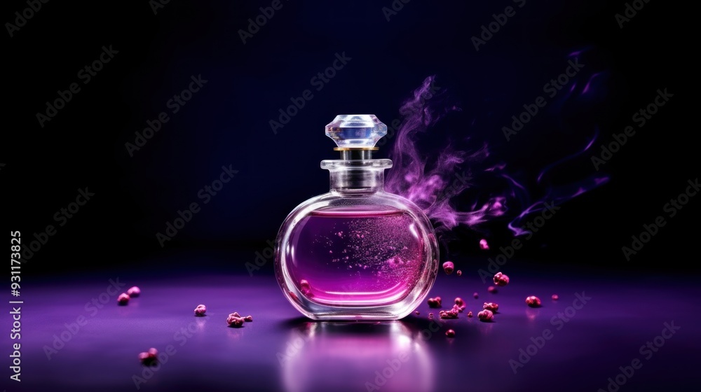 Purple Perfume Bottle with Smoke Purple Perfume Bottle with Smoke