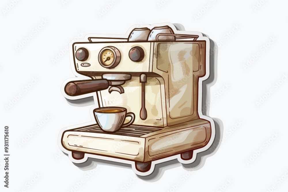 Espresso machine with a cup of coffee on a light background Espresso machine with a cup of coffee on a light background